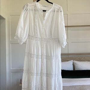 LoveShackFancy Minka Maxi Dress - True White